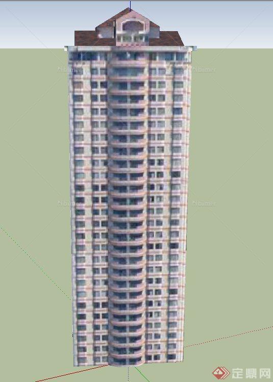现代某超高层住宅建筑设计SU模型