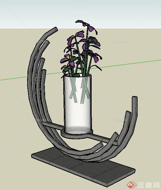 室内花瓶摆件设计SU模型