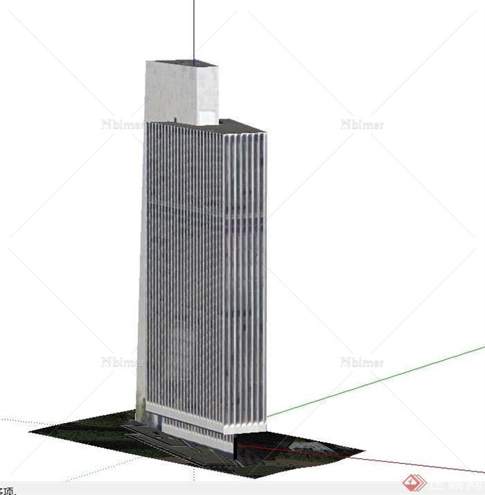 现代某高层异形办公建筑设计SU模型