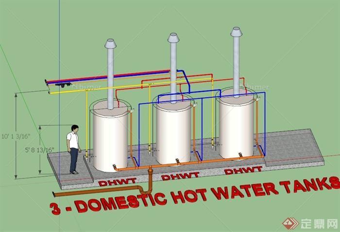 热水罐设计SU模型