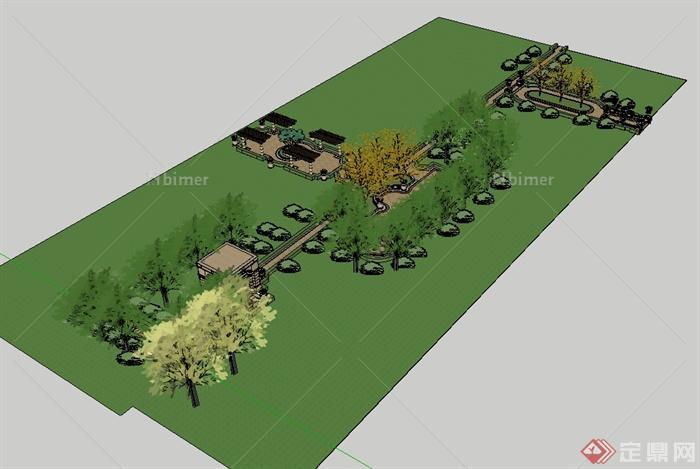 某欧式风格小公园景观规划设计su模型[原创]
