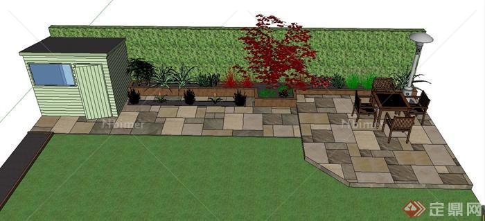 某小型花园景观设计SU模型1