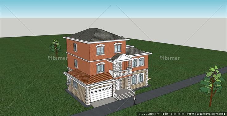 精致欧式别墅独栋su模型