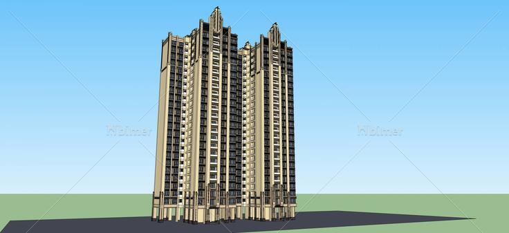 ART-DECO风格高层住宅(64509)su模型下载