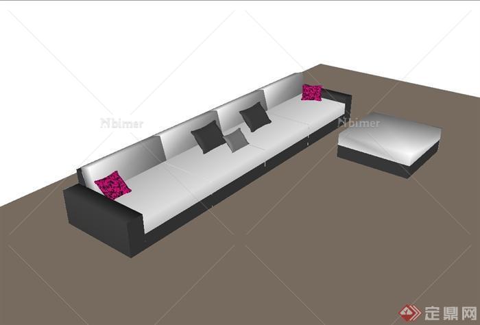 现代风格客厅简单的沙发设计SU模型[原创]
