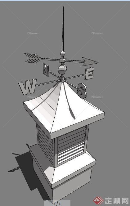 园林景观风向标设计su模型