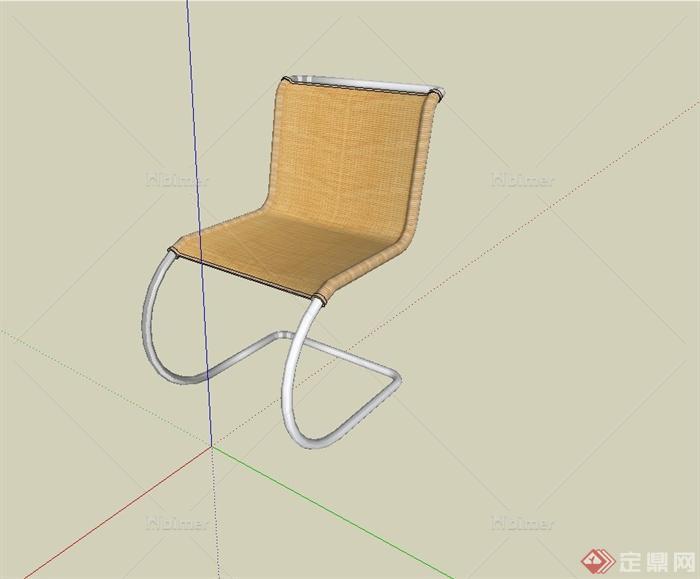 现代简约办公靠椅设计su模型