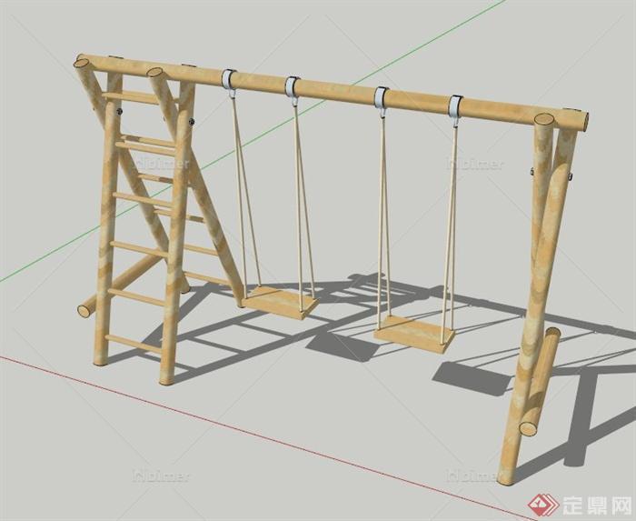 双人秋千设计SU模型