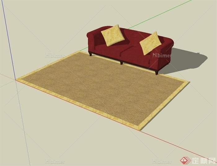 现代风格住宅空间沙发设计SU模型[原创]