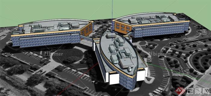 特色组合建筑设计SU模型