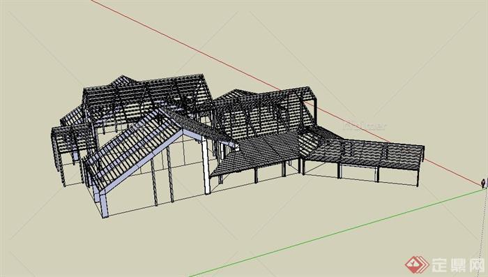 某建筑框架结构设计SU模型