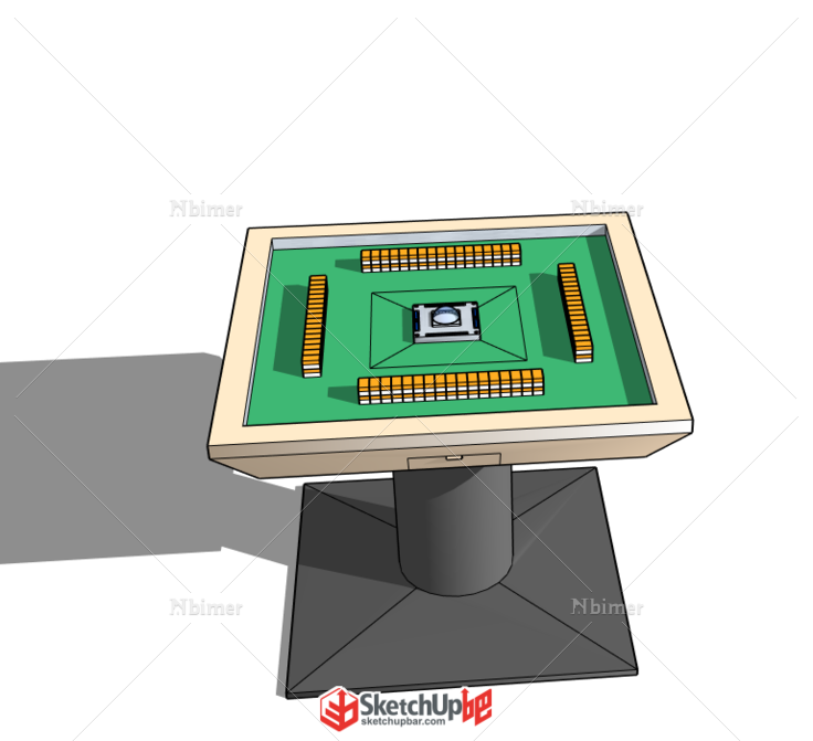 麻将桌模型