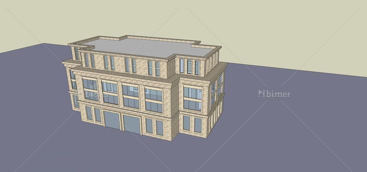 简欧风格多层住宅楼(70260)su模型下载
