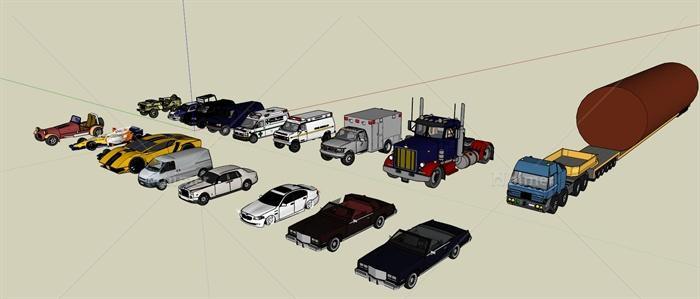18种不同的交通运输车设计su模型[原创]