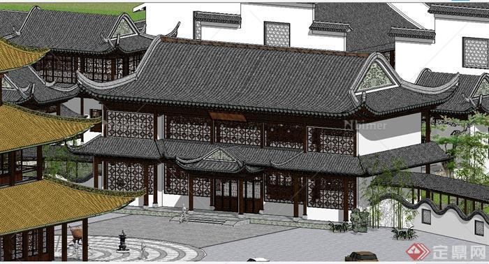 某古典中式综合旅游建筑群设计SU模型[原创]