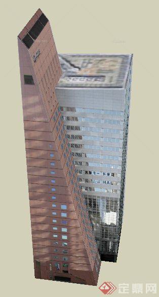 一栋现代办公楼建筑SU模型