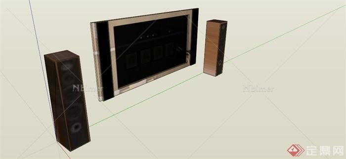 某现代电视音响家电组合SU模型