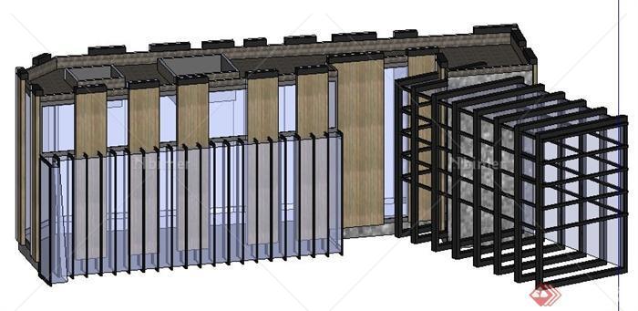 现代风格展览厅建筑设计su模型