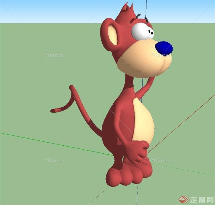 动漫直立猴子设计SU模型