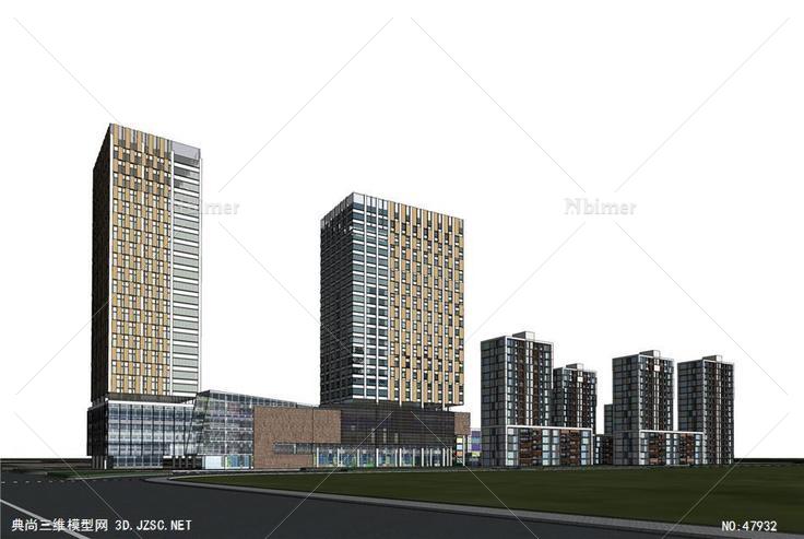 巴州香梨置业和合家园规划设计街景su模型 3d