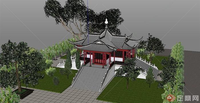 古建筑文化寺庙建筑su模型[原创]