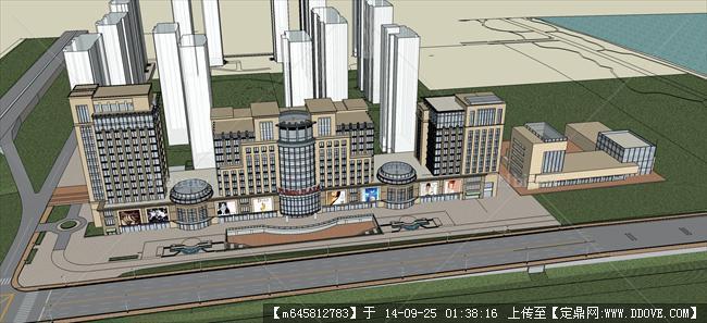 Sketch Up 精品模型----新古典办公楼+商业街建筑
