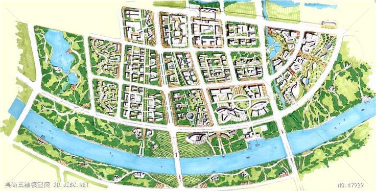 居住区规划SU模型CAD效果图su模型 3d