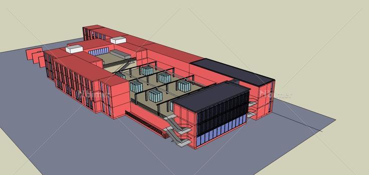 现代风格学校(81692)su模型下载