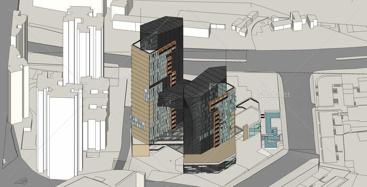 现代高层综合办公楼(34399)su模型下载