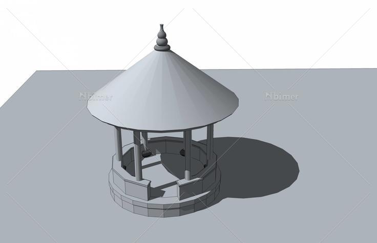 中式--凉亭(43925)su模型下载