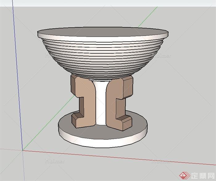 某现代风格独特花钵设计su模型[原创]