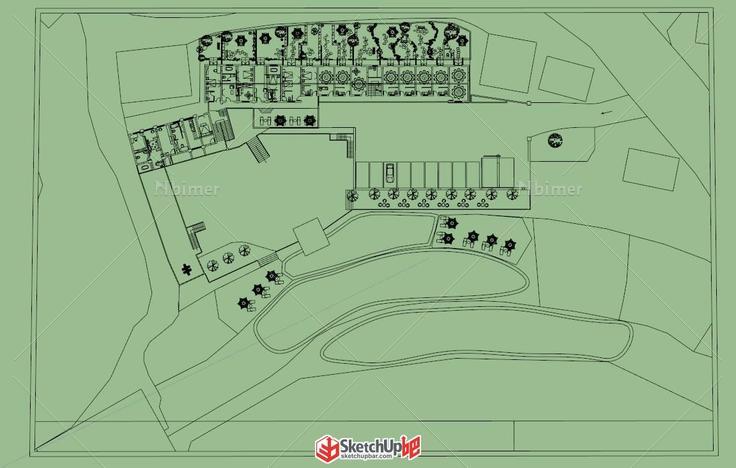 旧学校改造，及周边景观规划草模,CAD已导入模型