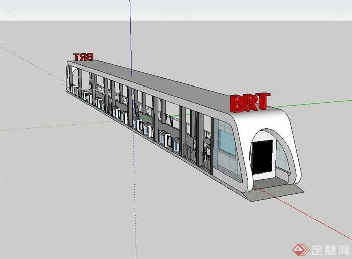 现代风格地铁站设计su模型[原创]