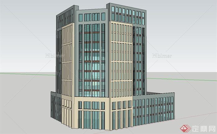 现代商务办公楼建筑设计su模型