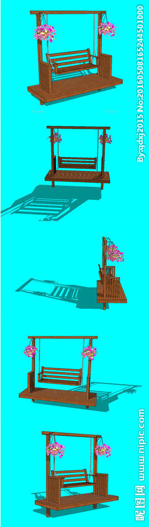 学校公共场所秋千SU模型设计图片