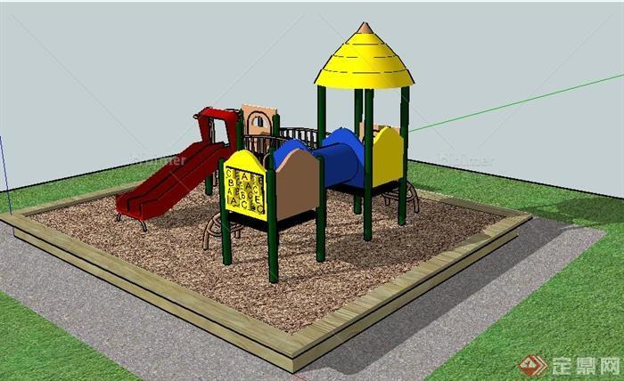儿童娱乐沙坑及游乐设施su模型