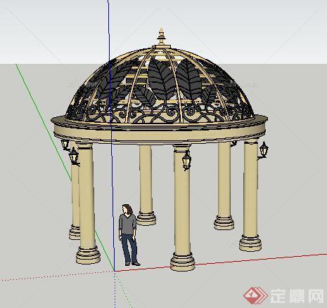 园林景观之欧式景观亭设计su模型8