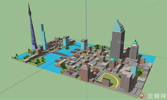 某城市规划建筑设计方案SU模型