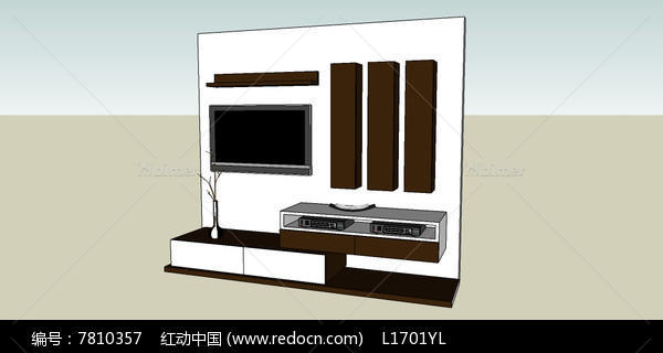 电视柜电视墙SU模型设计