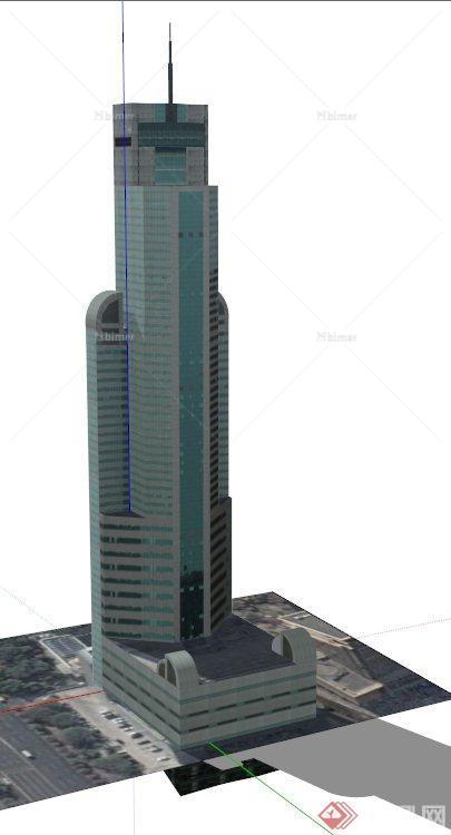 深圳某购物中心大楼建筑设计SU模型