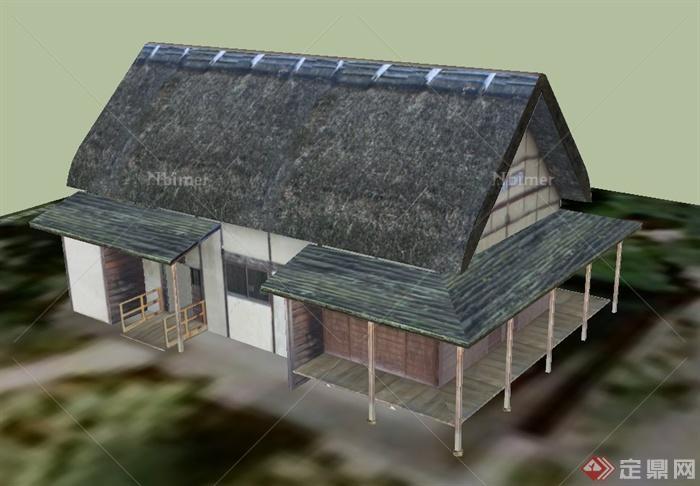 某中式乡村住宅建筑设计SU模型1