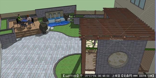 屋顶休闲花园景观方案精细SU设计模型