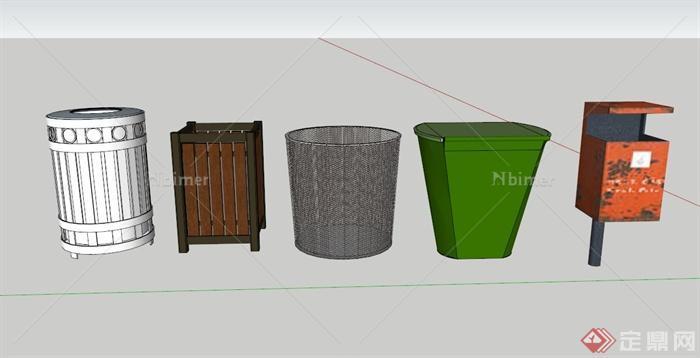 现代垃圾箱设计合集SU素材模型[原创]