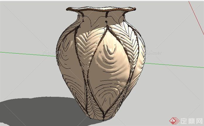景观节点SketchUp(SU)3D模型-精致陶罐