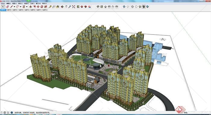 某住宅区建筑设计SU模型2