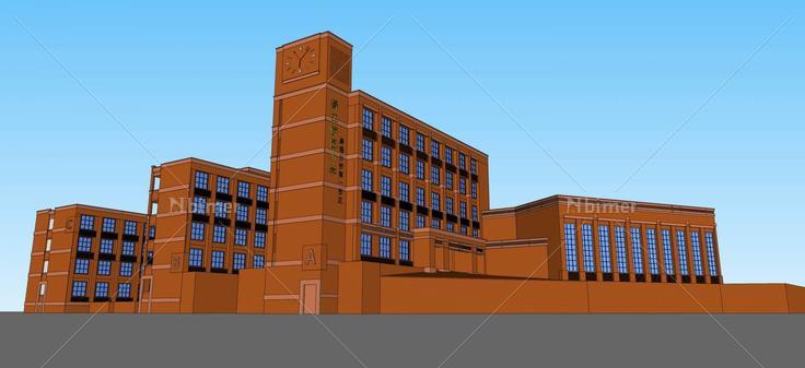 现代风格小学(55225)su模型下载