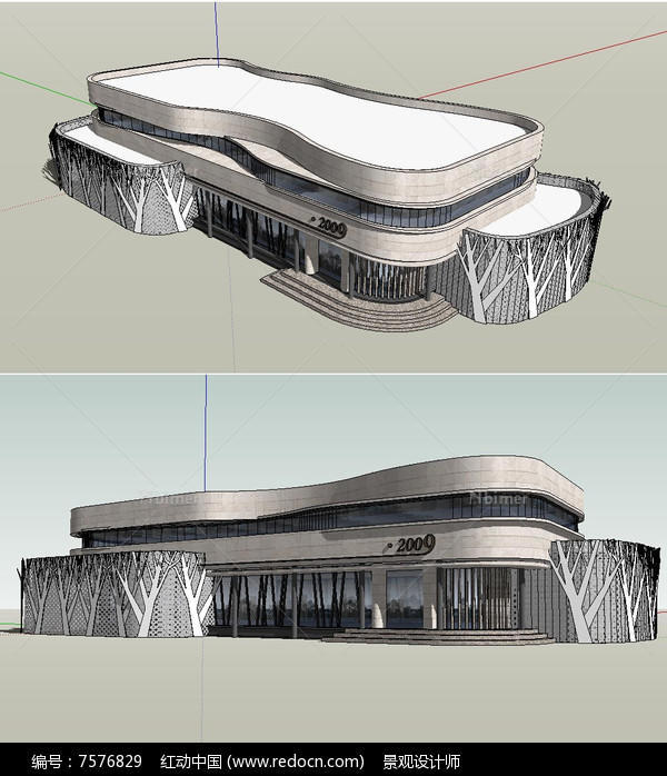 创意售楼处建筑草图大师SU模型