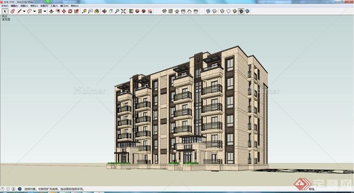 某6层住宅设计建筑设计SU模型