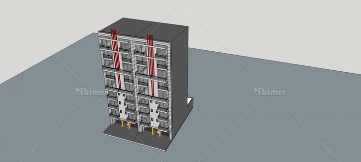现代小高层住宅楼(80566)su模型下载