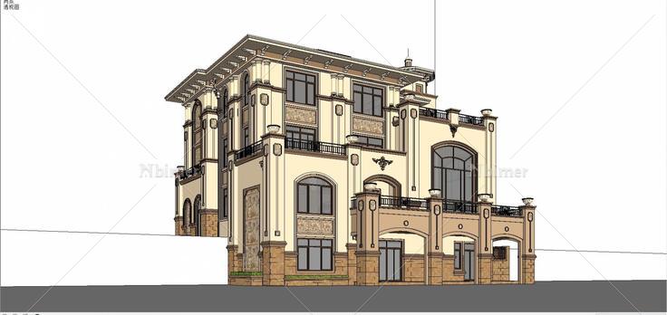1013欧式别墅08(196090)su模型下载
